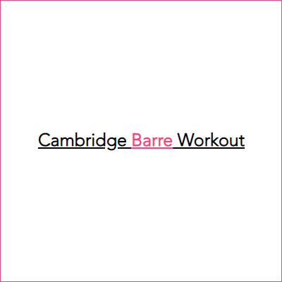 Cambridge Barre Workout